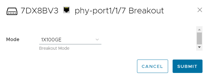 Select port breakout mode